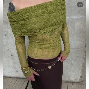 ZARA Off shoulder lace top size S